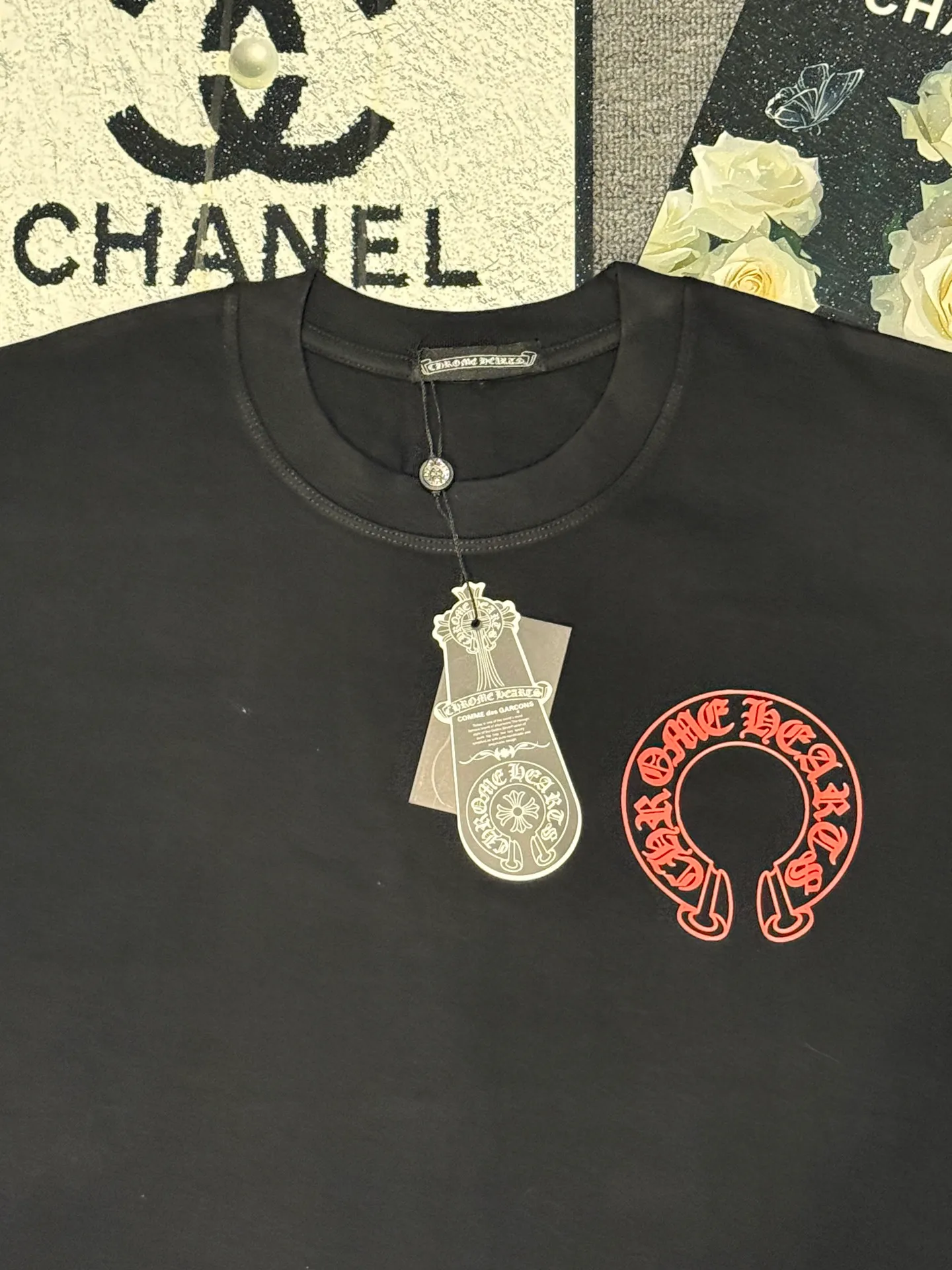 （ ） :YH 014 CH LOGO 1:1 Same Style 32 Breathable 1x 1 oversize 1:1 :White Black Size:S-XL